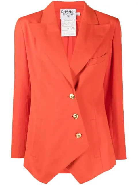 CHANEL Pre-Owned 1990-2000s off-centre fastening peak lapels blazer