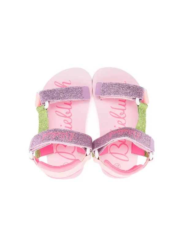 Pink glitter online flip flops