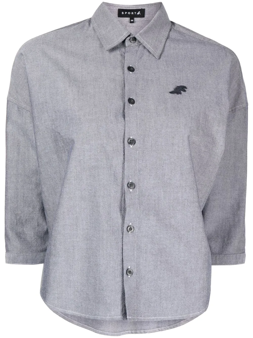 

SPORT b. by agnès b. logo-patch short-sleeve shirt - Grey