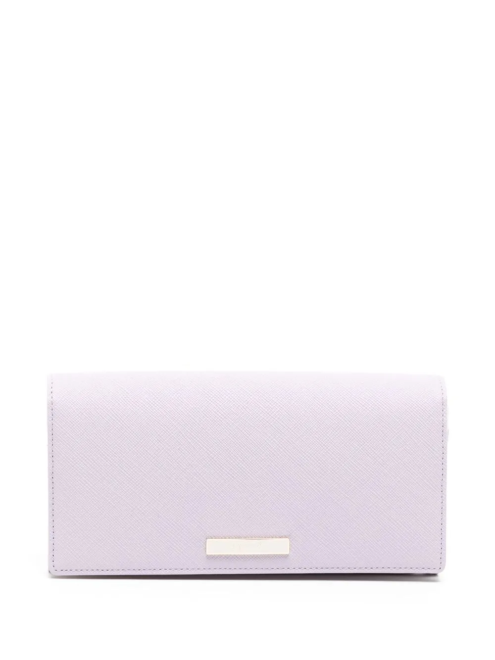 

agnès b. logo-plaque folding long wallet - Purple