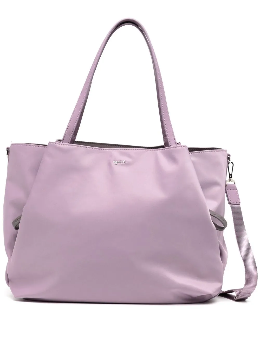 

agnès b. logo-plaque tote bag - Purple
