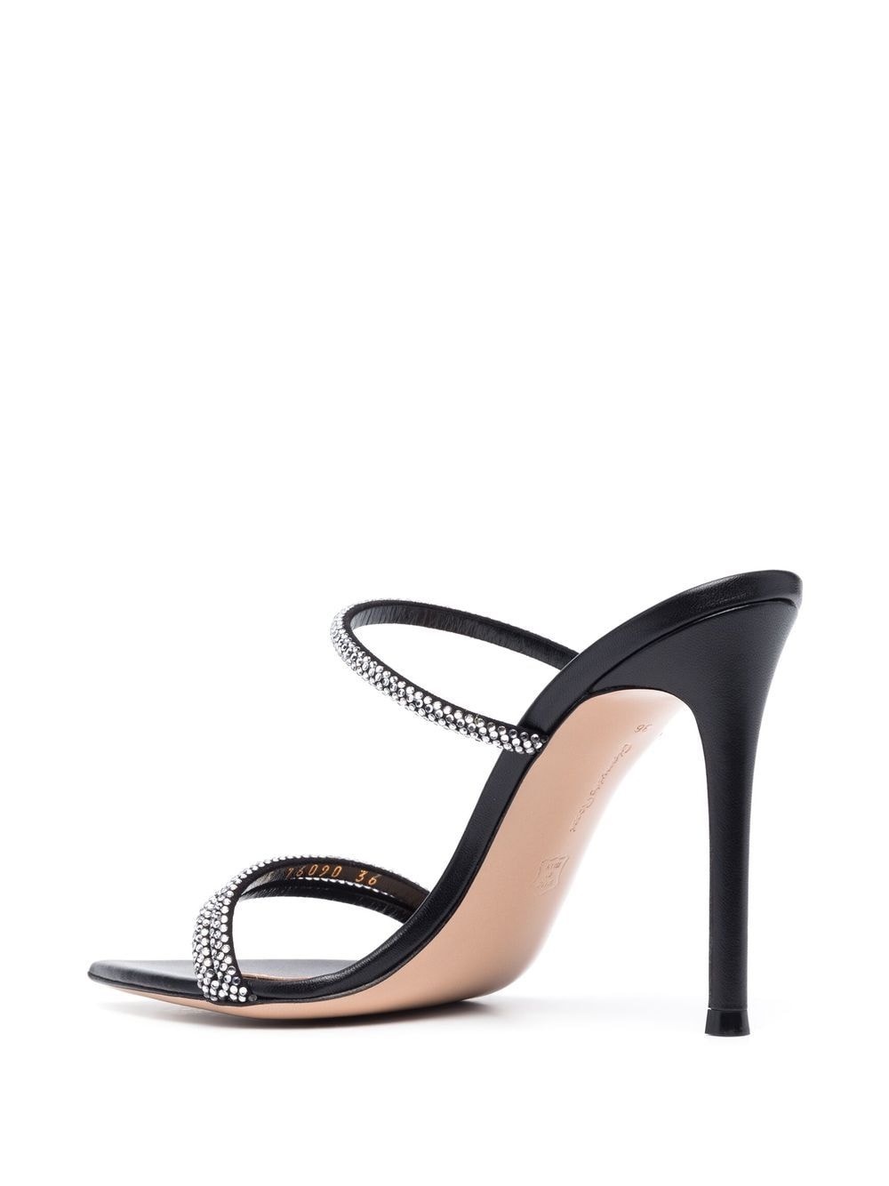 Shop Gianvito Rossi Cannes 105mm Leather Sandals In Black