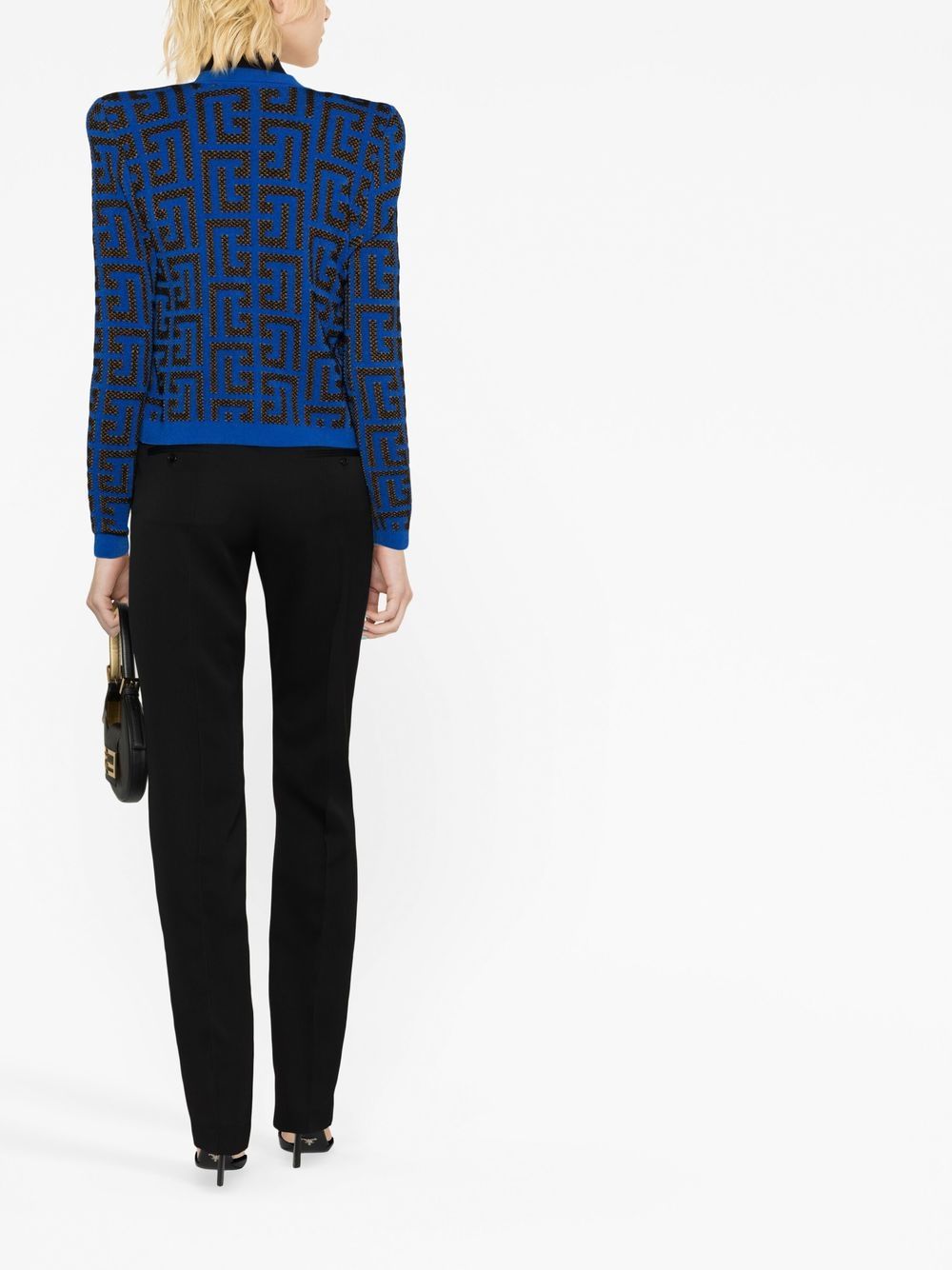 Affordable Balmain monogram jacquard cropped jacket Women