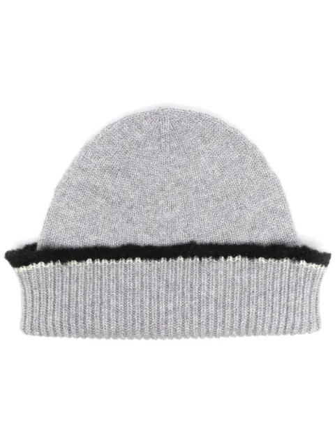 Barrie shearling-trim cashmere beanie