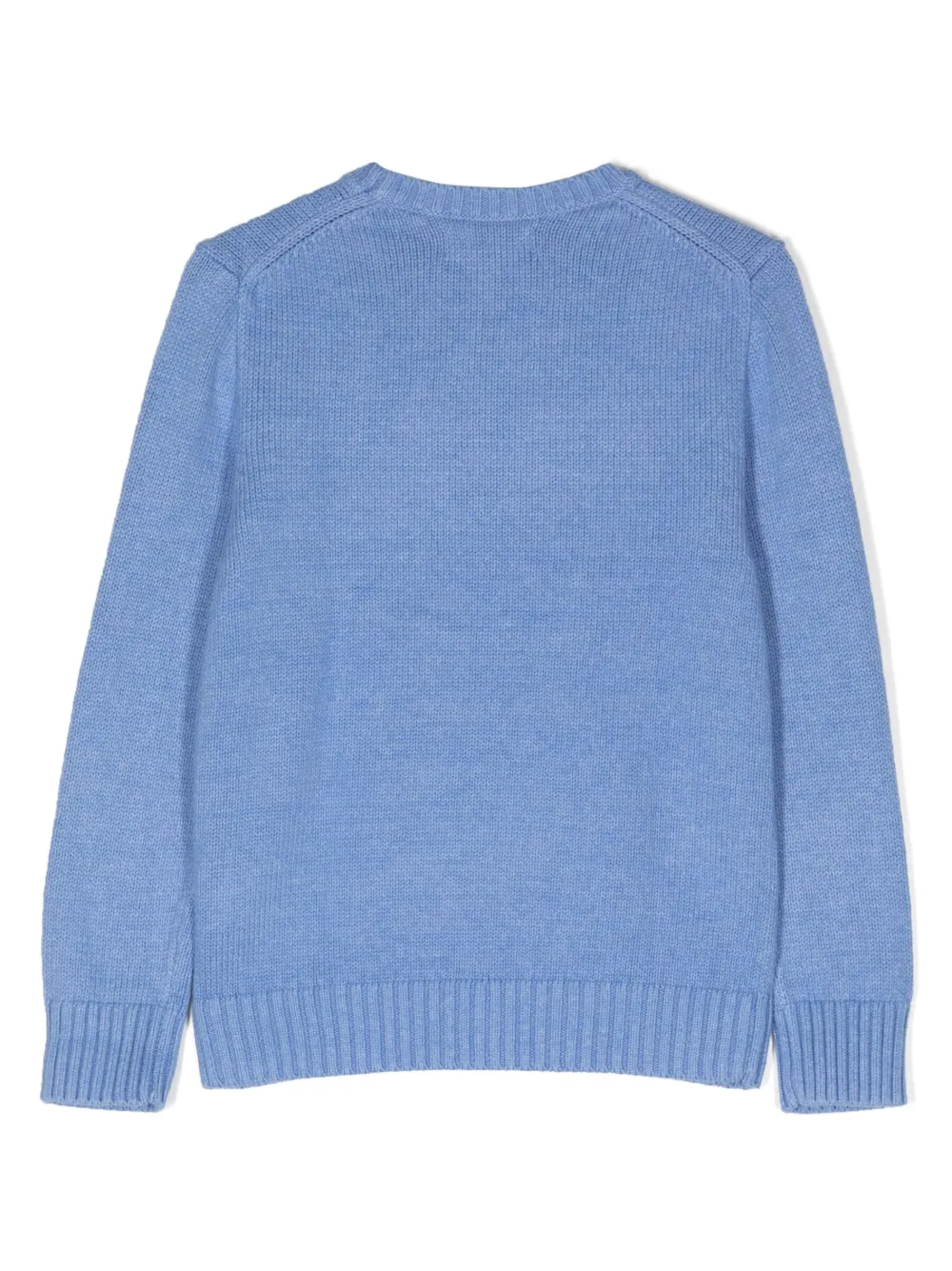 Shop Ralph Lauren Polo Bear-motif Knitted Sweater In Blue