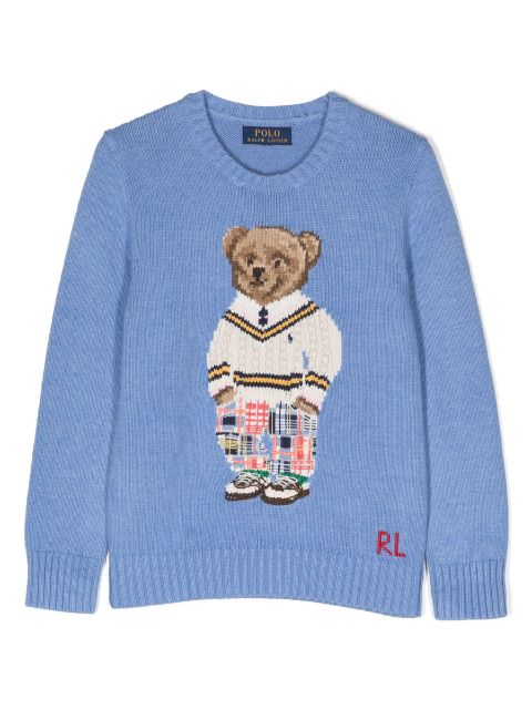 Ralph Lauren Kids Polo Bear-motif knitted sweater