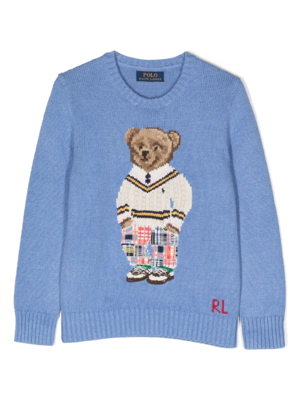 Kickflip polo 2025 bear knit sweater