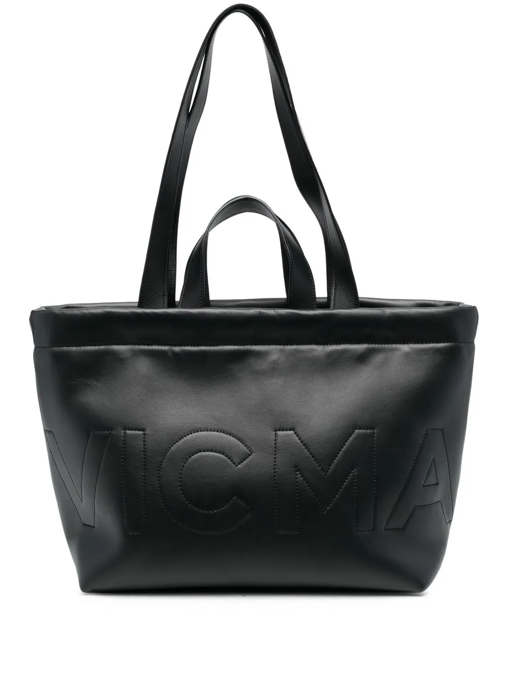 

Vic Matie embossed-logo leather tote bag - Black