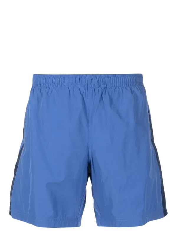 Alexander McQueen Selvedge Logo-jacquard Swim Shorts in Blue