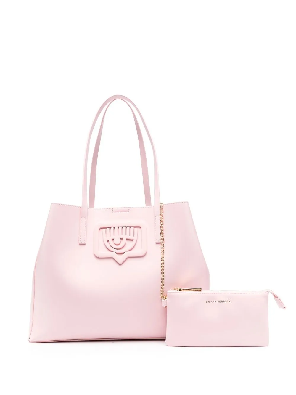 

Chiara Ferragni tote con placa Eyelike - Rosado