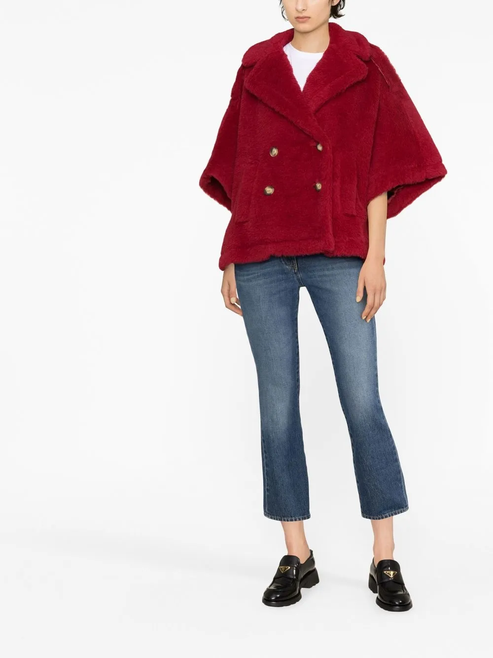 Max Mara Jas van imitatiebont Rood