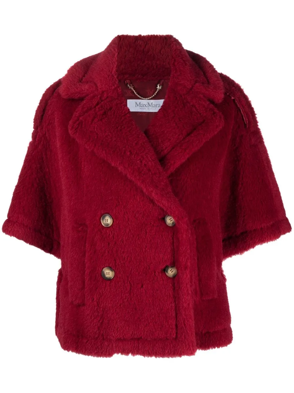 Max Mara Jas van imitatiebont Rood