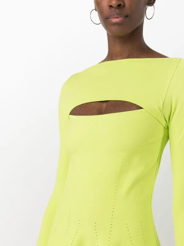 DSQUARED2 cut-out Flared Mini Dress | Green | FARFETCH BH