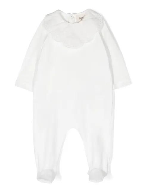 Douuod Kids embroidered scallop-collar romper