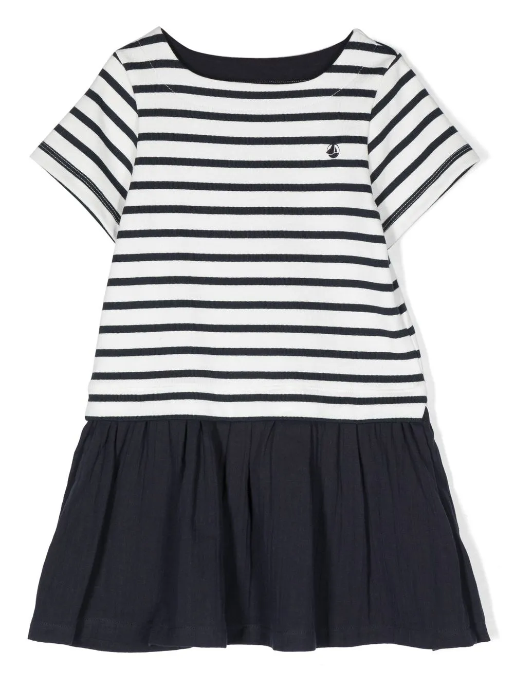 

Petit Bateau vestido camisero con rayas estampadas - Azul
