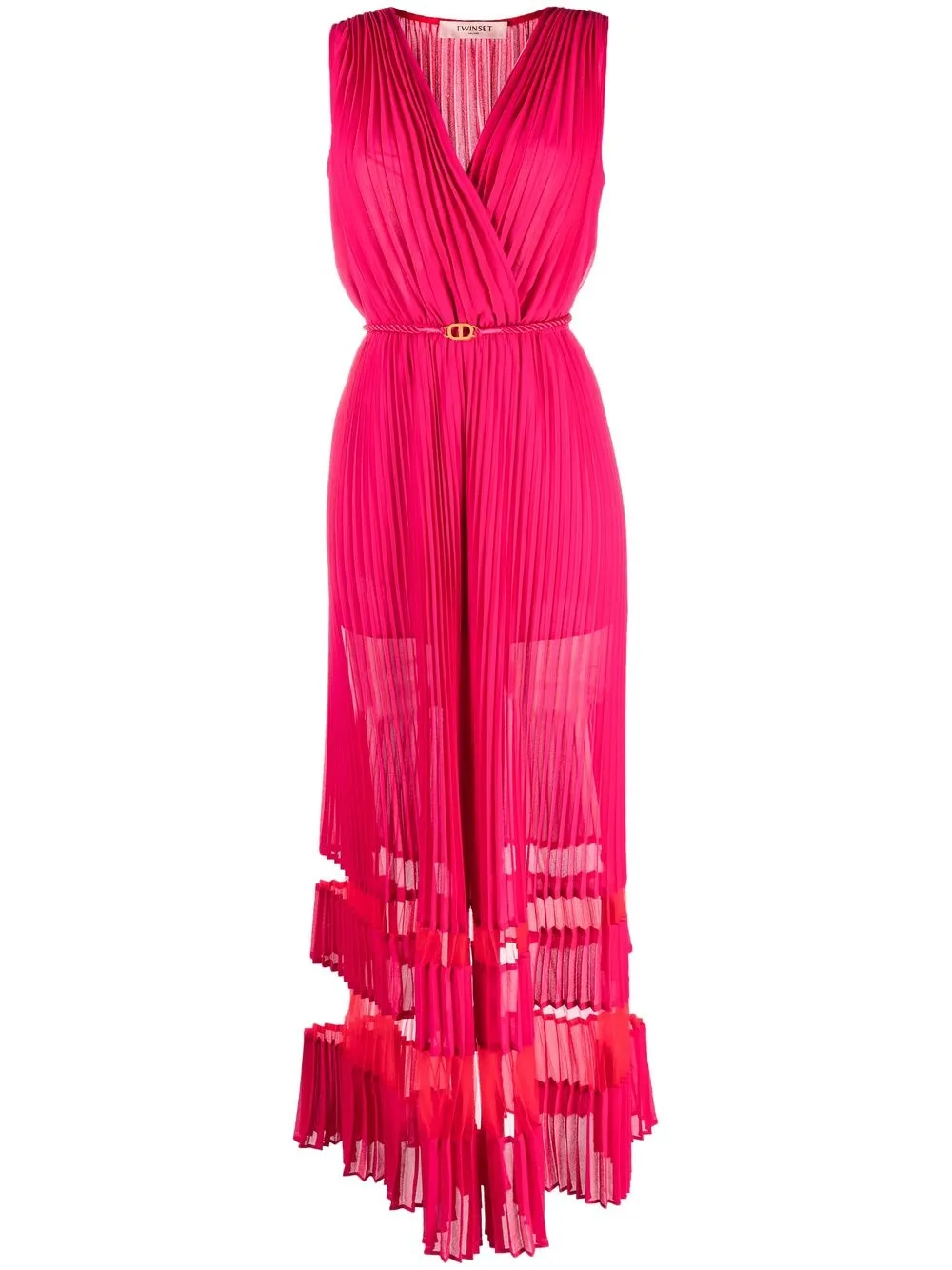 

TWINSET jumpsuit plisado con panel de rayas - Rosado