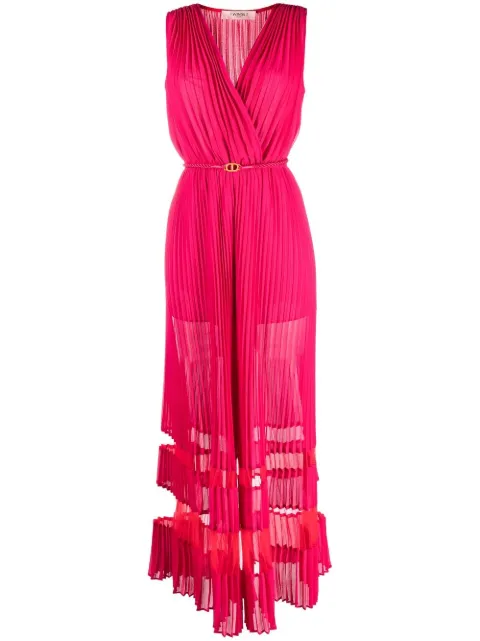 TWINSET pleated stripe-panel jumpsuit