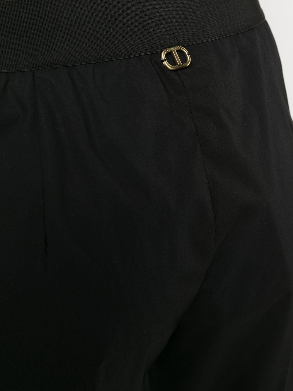 Shop Twinset Logo-plaque Detail Trousers In Black