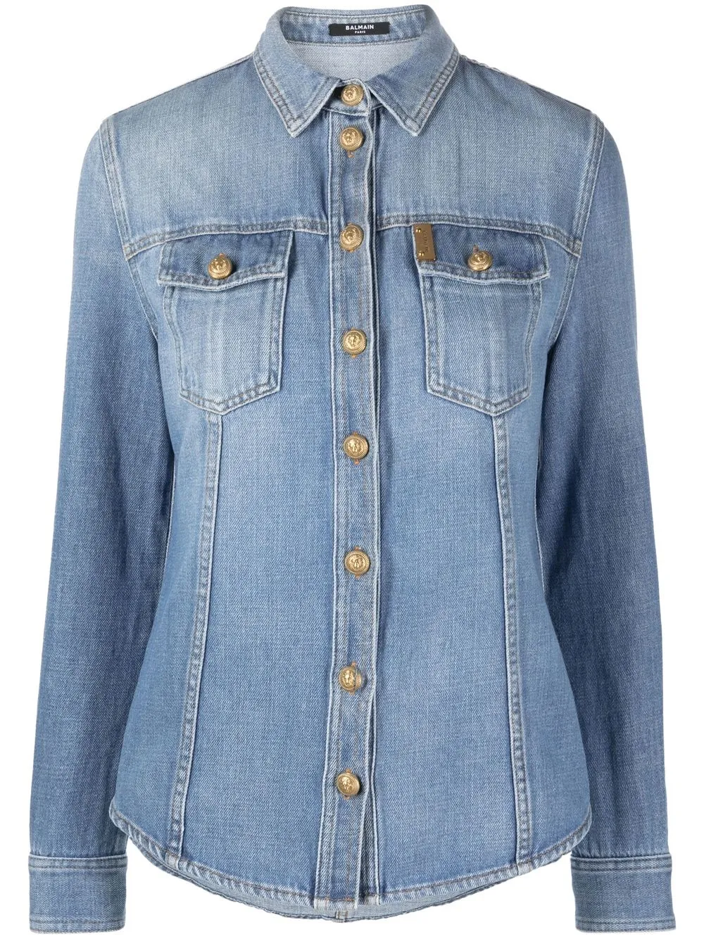 Balmain discount denim shirt