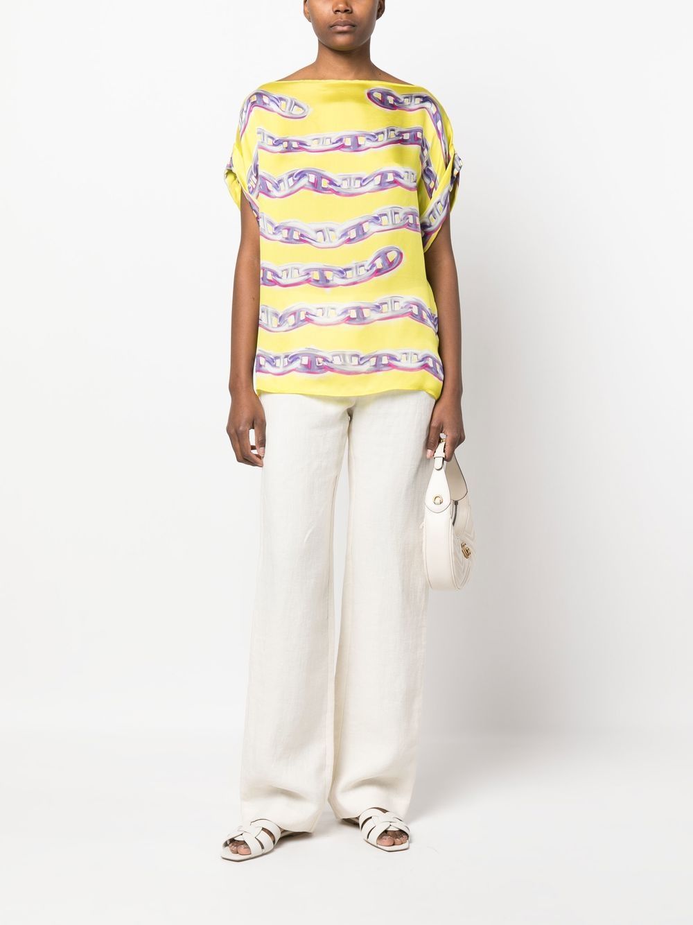 Hermès 1980s pre-owned zijden blouse - Geel