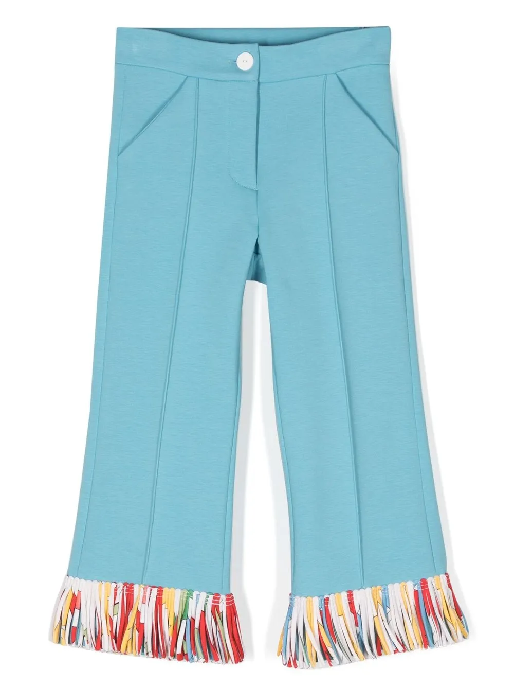 

PUCCI Junior fringe-detail tailored-cut trousers - Blue