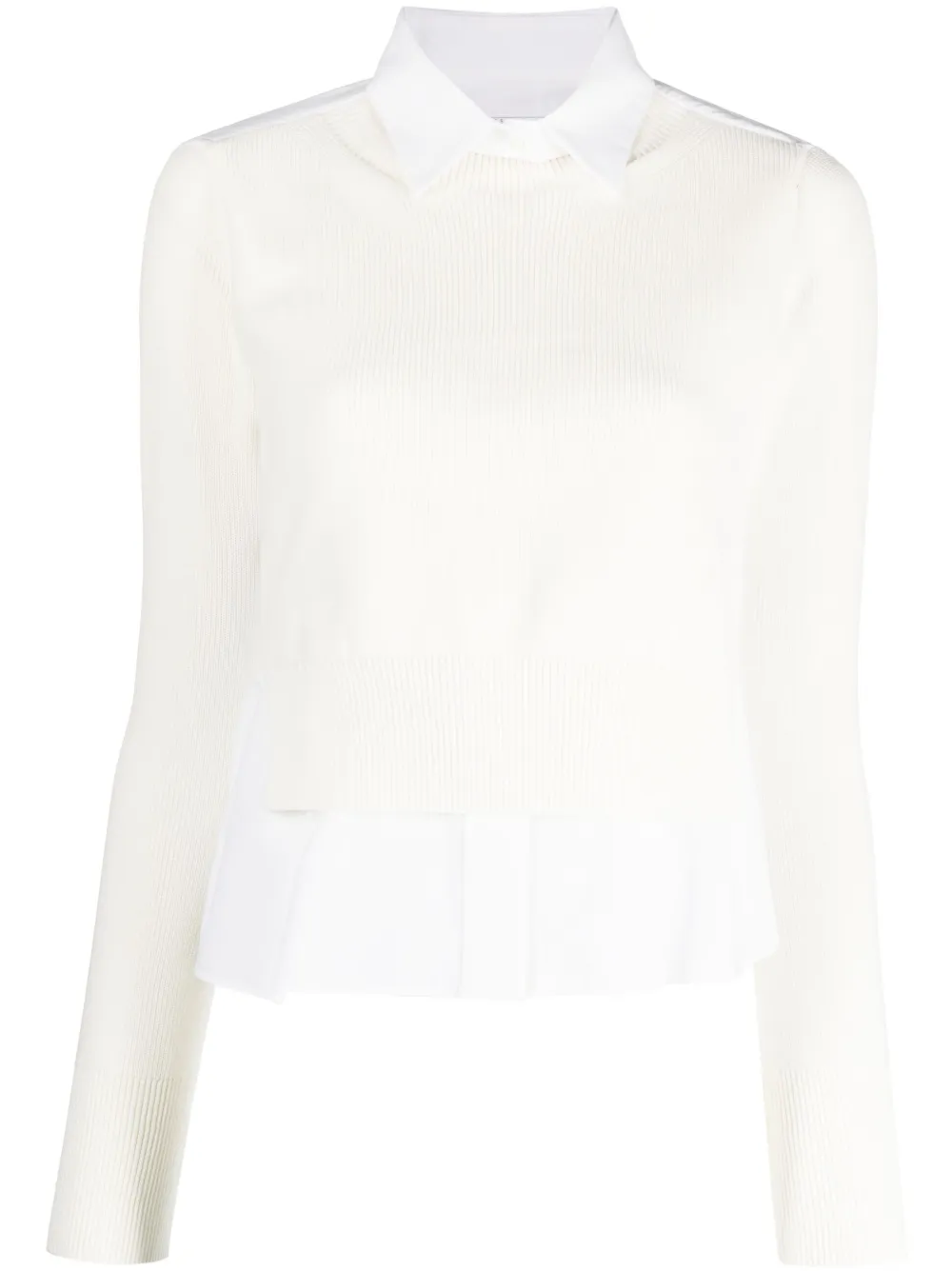 SACAI LAYERED-EFFECT SHIRT JUMPER