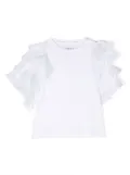 Douuod Kids ruffled-detail cotton T-shirt - White