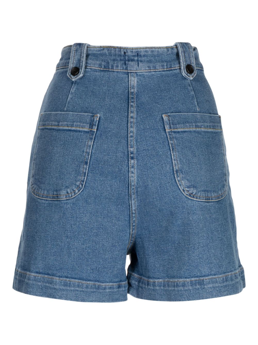 Shop Ps By Paul Smith High-waist Denim Shorts In Blue