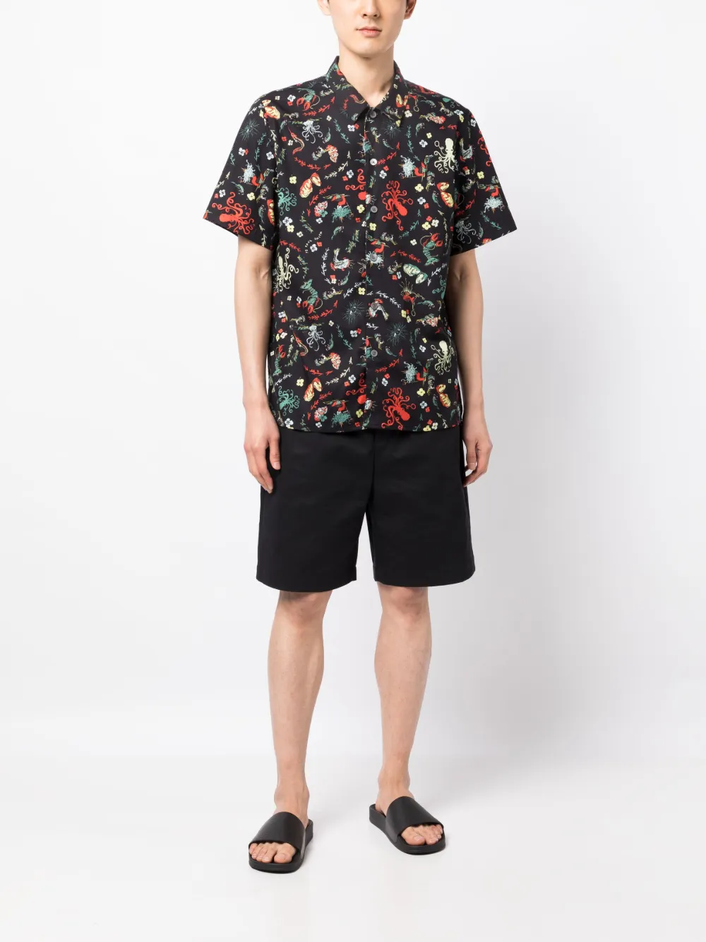PS Paul Smith graphic-print short-sleeve shirt - Zwart