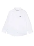 Fay Kids long sleeve logo print shirt - White