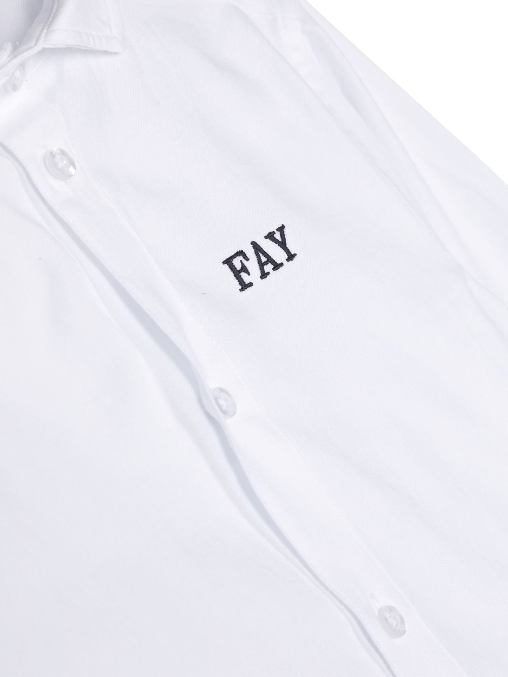 Shop Fay Long Sleeve Logo Print Shirt In White