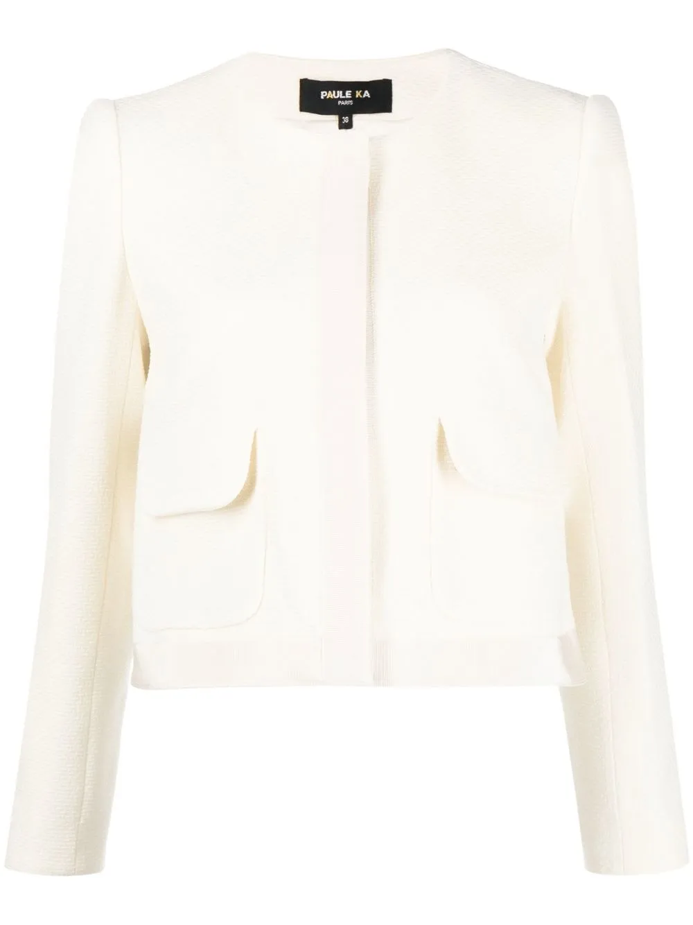 

Paule Ka virgin wool jacquard jacket - White