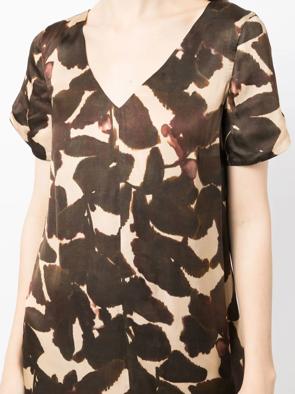 Shop Paule Ka Camoufleurs Shift Mini Dress In Brown