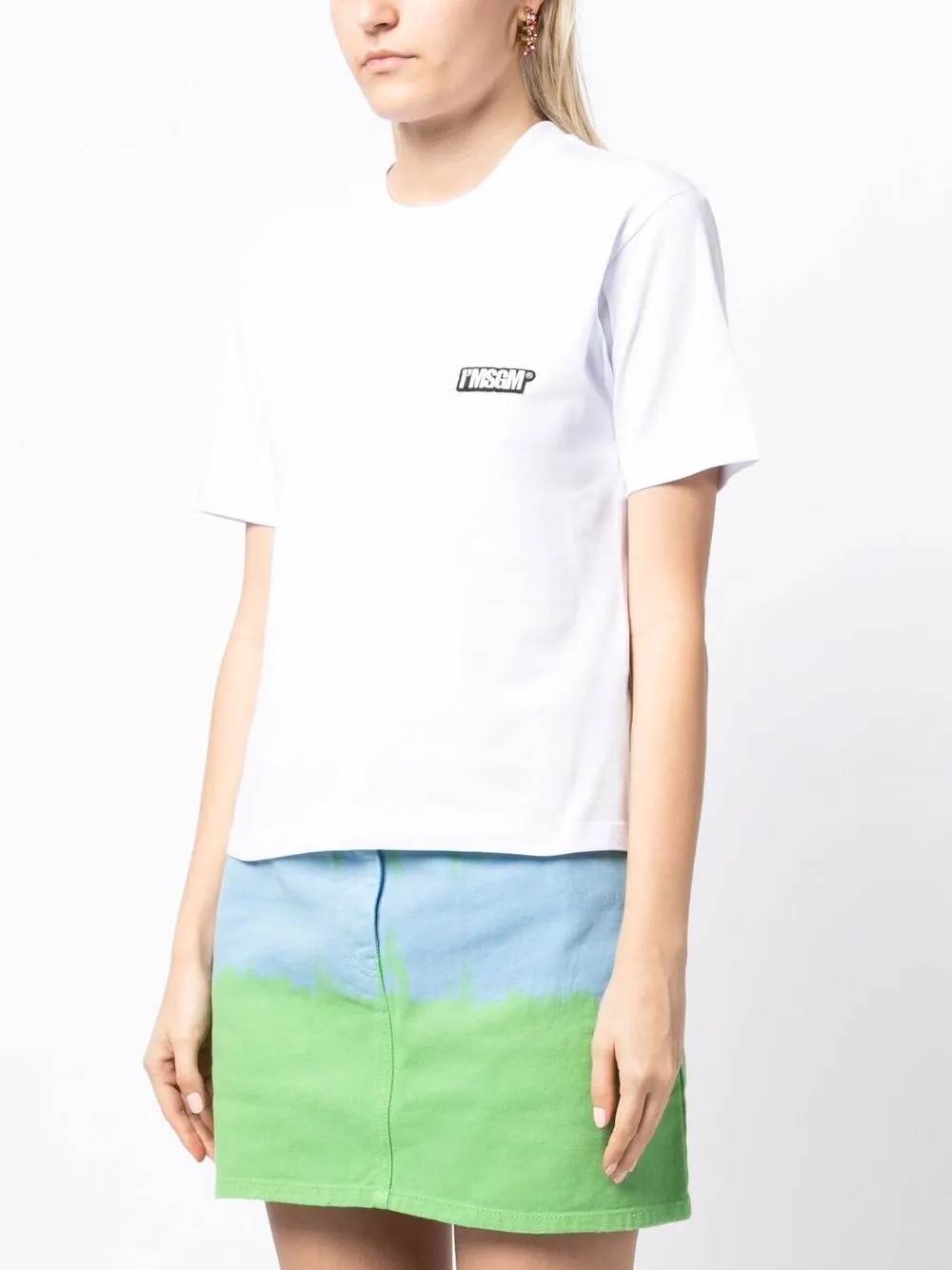 Msgm Logo-patch Short-sleeve T-shirt In White