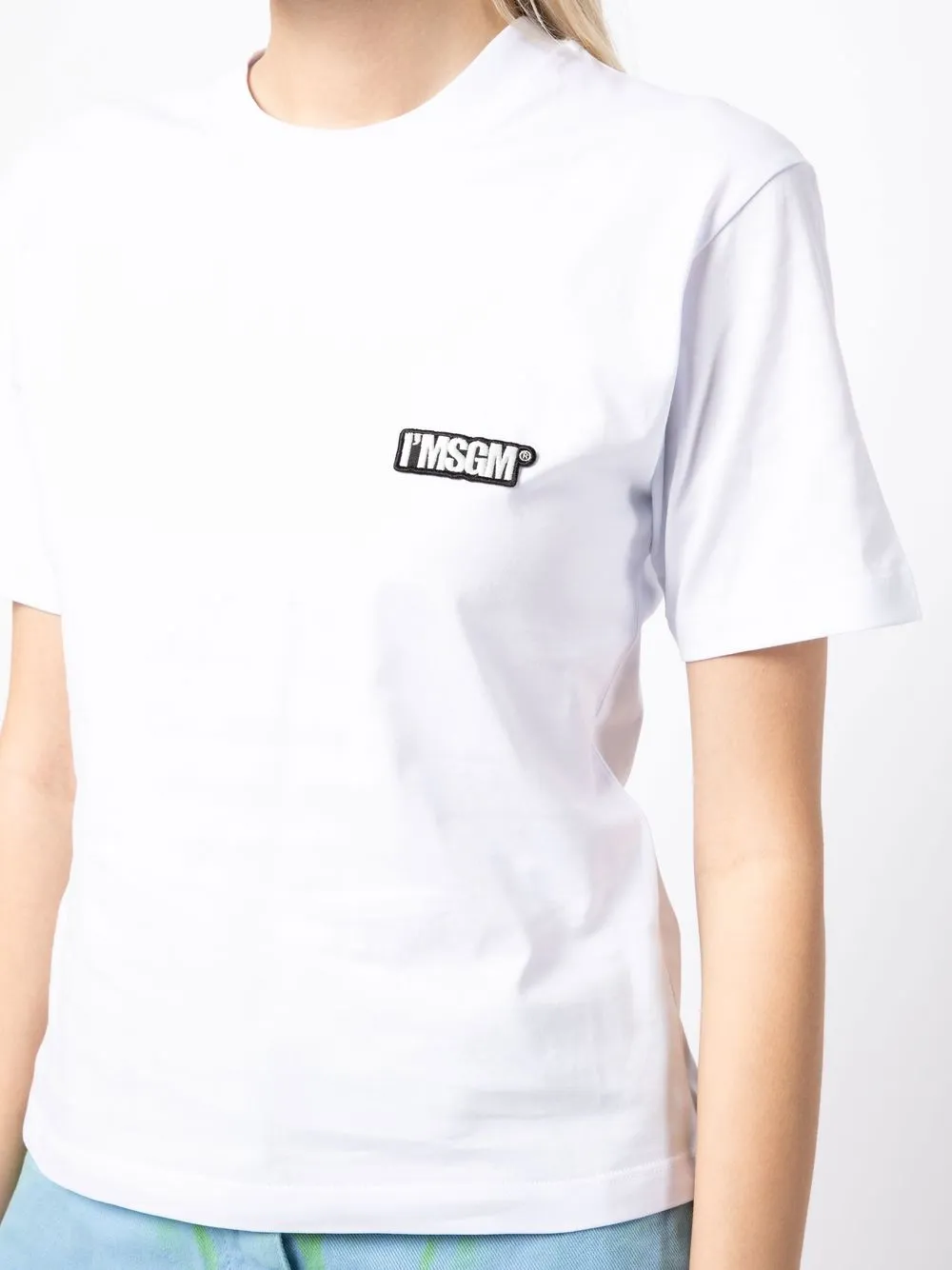 Msgm Logo-patch Short-sleeve T-shirt In White