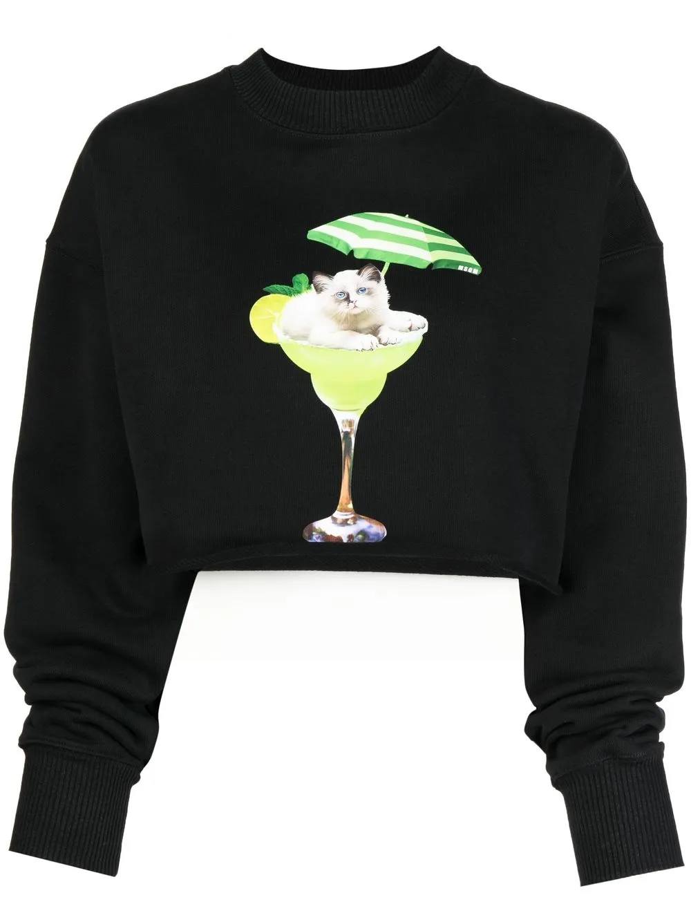 

MSGM graphic-print cropped sweatshirt - Black