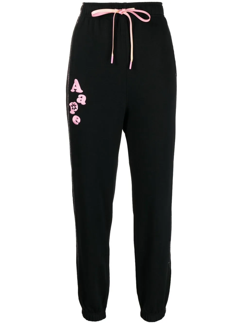 Aape By A Bathing Ape Embroidered Contrast Track Trousers In Black