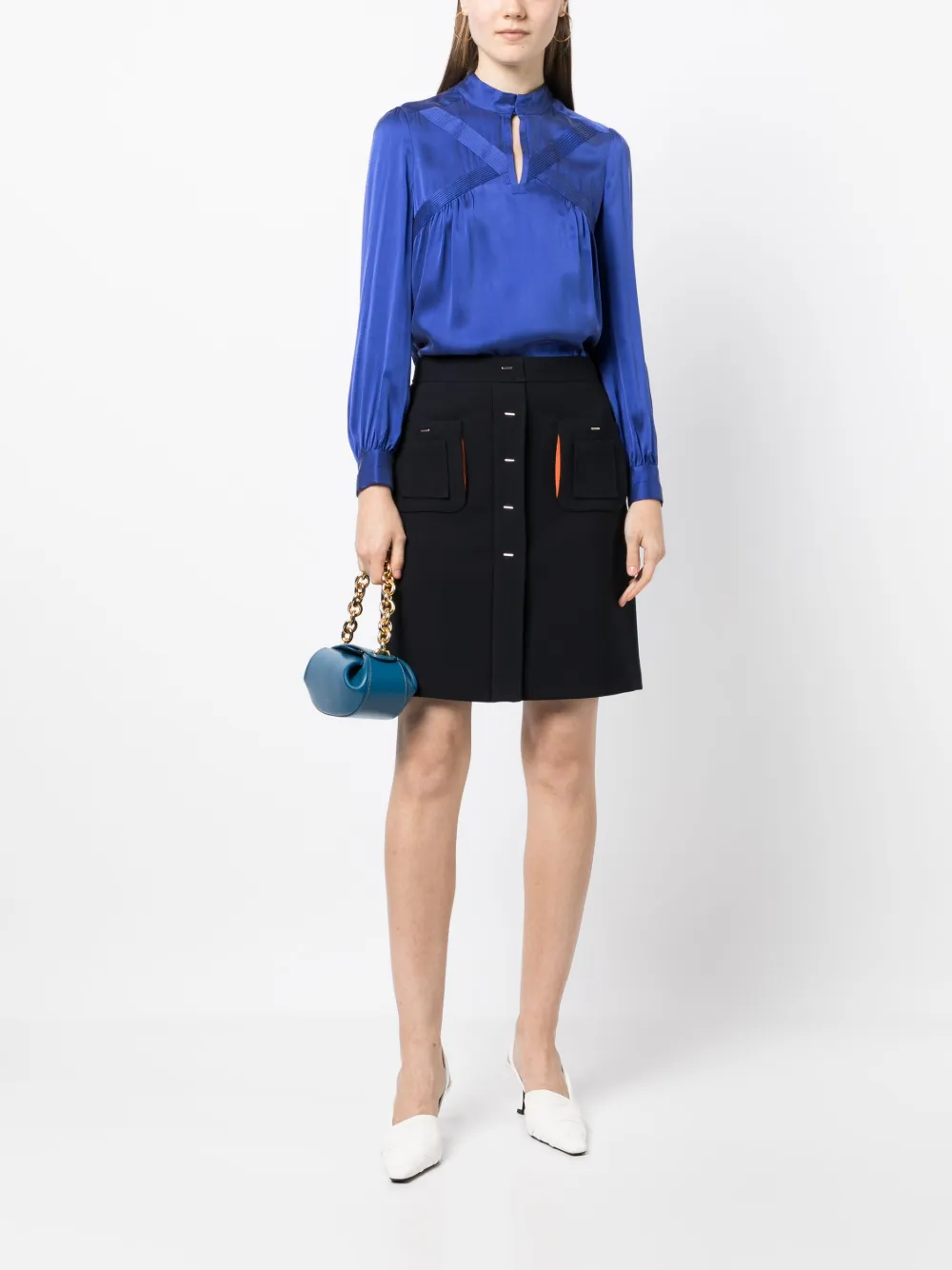 Paule Ka Mini-rok met knopen - Blauw