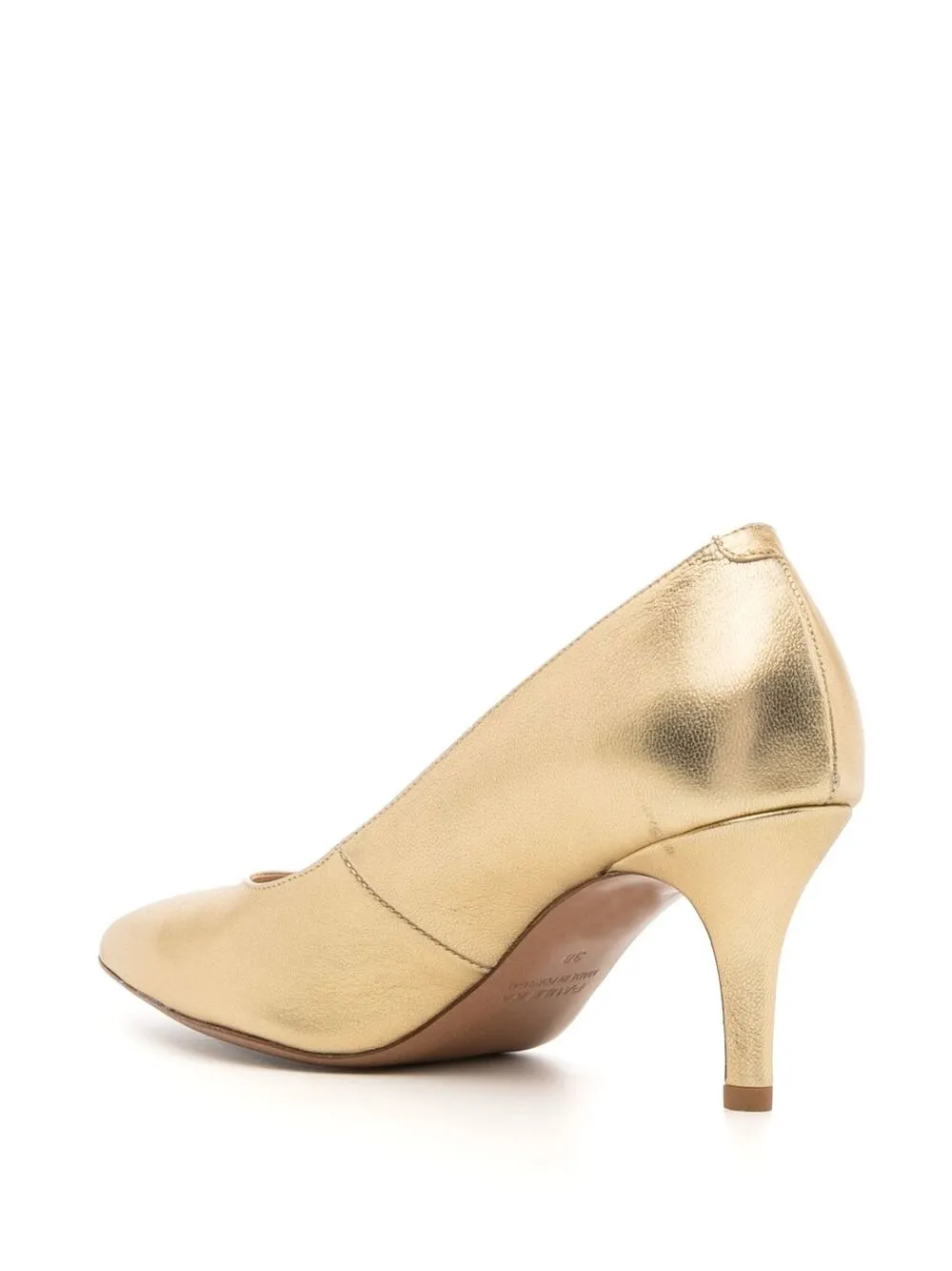 Shop Paule Ka Pointed-toe 75mm Leather Pumps In Gold