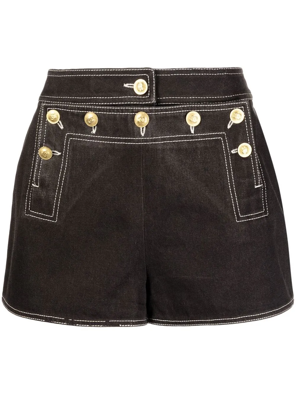 

CHANEL Pre-Owned 1990-2000s buttoned mini shorts - Black