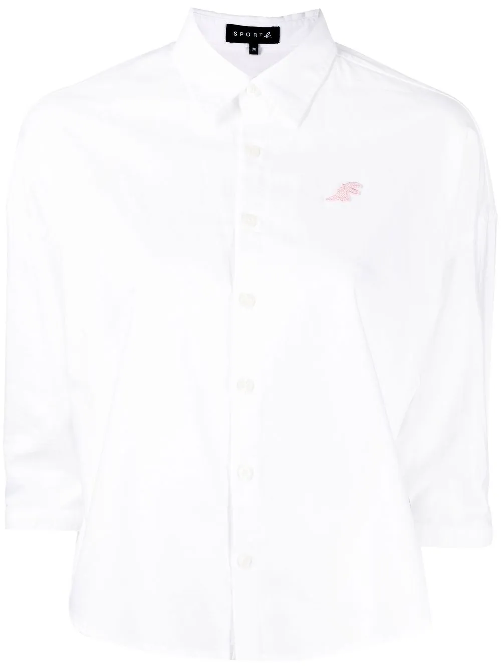 

SPORT b. by agnès b. crop-sleeve cotton shirt - White