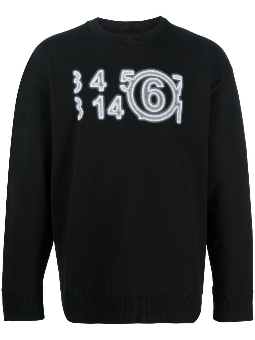 Mm6 Maison Margiela Graphic-print Cotton Sweatshirt In Black