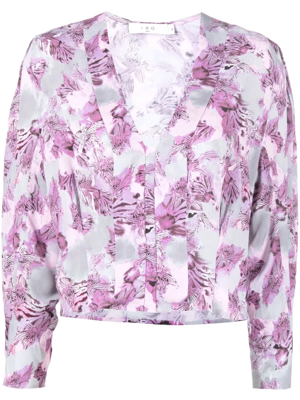 

IRO blusa con estampado gráfico y cuello en V - Morado