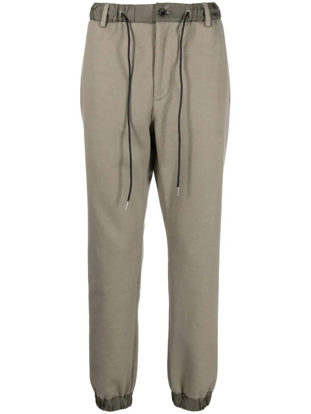 

sacai pantalones con pretina en contraste - Verde