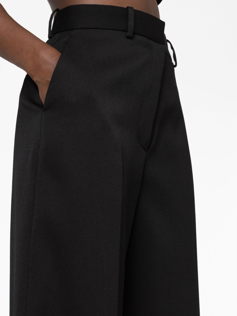 Shop Lanvin High-waisted Tailored Trousers In Black