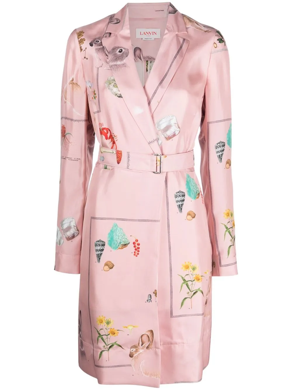 Lanvin ボタニカル シルクシャツドレス - ピンク Lanvin ボタニカル シルクシャツドレス - ピンク