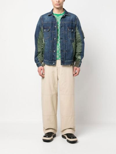 side-zip panelled denim jacket | sacai | Eraldo.com