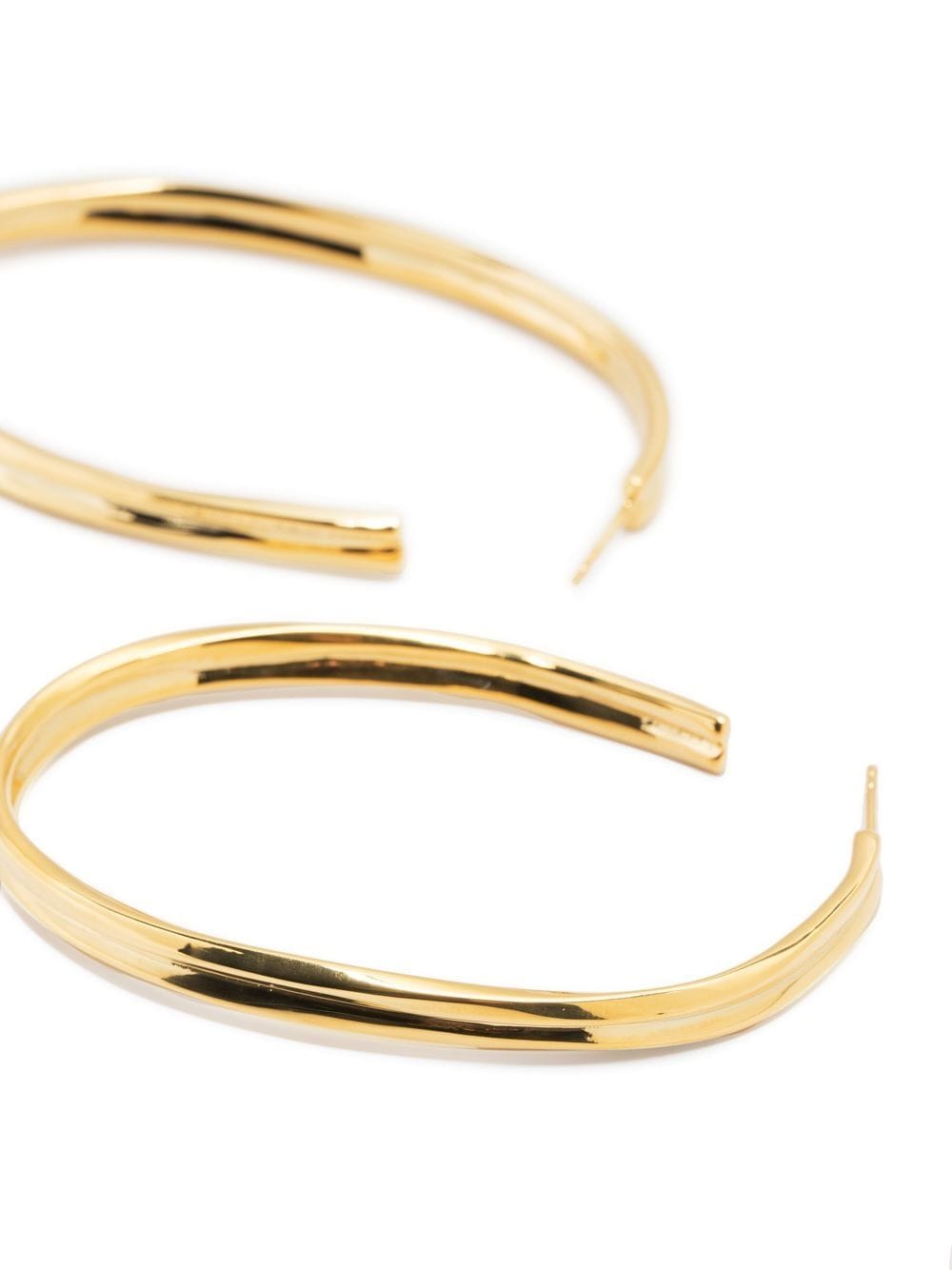Shop Saint Laurent Ridge-detail Hoop Earrings In Gold