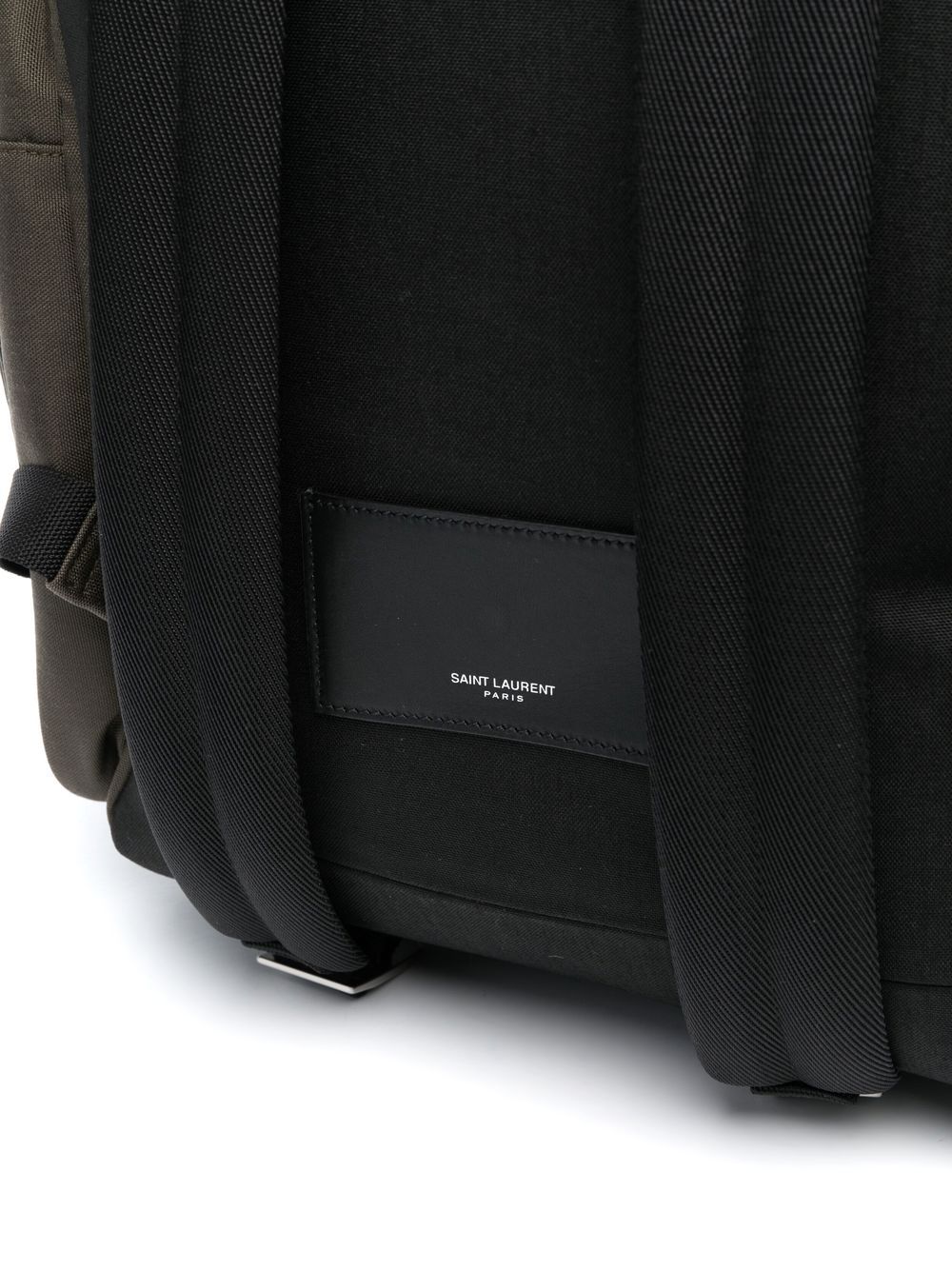 Shop Saint Laurent City Leather-trimmed Backpack In Grün