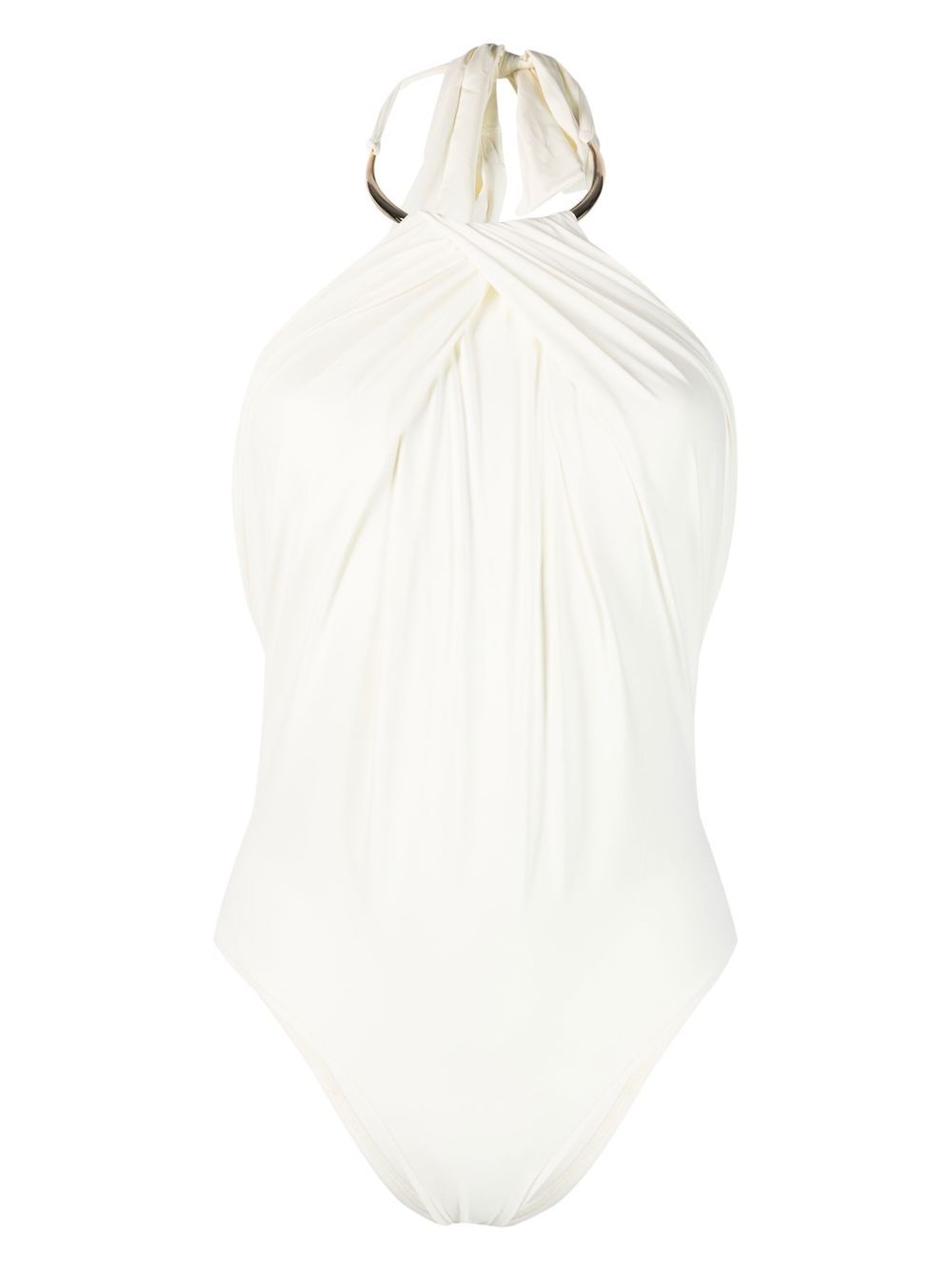 Raquel Diniz Draped Backless Halterneck Swimsuit - Farfetch